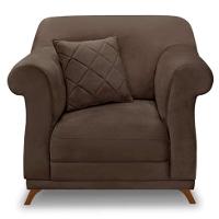 Poltrona Abruzzo Veludo Marrom - 5