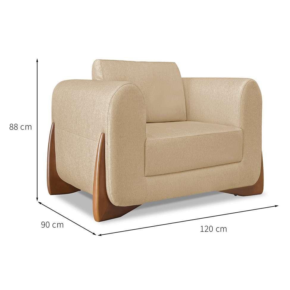 Poltrona Yves Linho Dourada - 3