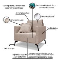 Poltrona Lazio Linho Areia