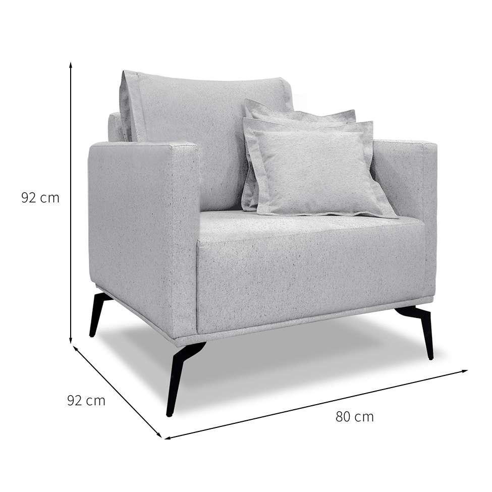 Poltrona Lazio Linho Grigio - 3