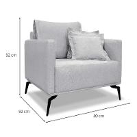 Poltrona Lazio Linho Grigio - 3