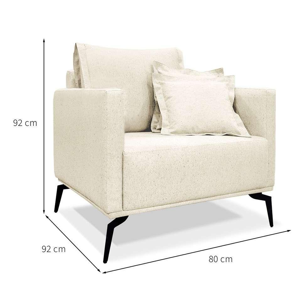 Poltrona Lazio Linho Natural - 3