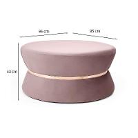 Puff Fritz Veludo Rosa e Rose - 3