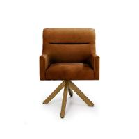 Poltrona Angel Veludo Laranja e Marrom - 2