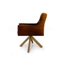 Poltrona Angel Veludo Laranja e Marrom