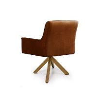 Poltrona Angel Veludo Laranja e Marrom - 5