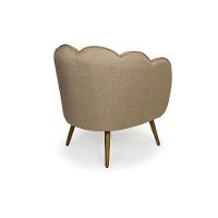 Poltrona Ariel Pé Palito Linho Bege e Madeira