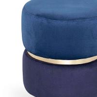 Puff Round Rainbown Veludo Royal e Marinho - 2