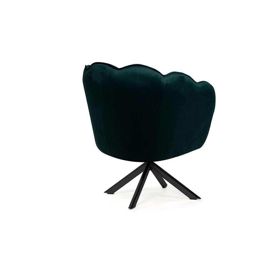 Poltrona Ariel Giratória Suede Esmeralda e Preta - 4