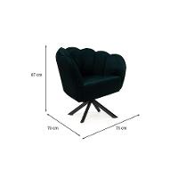 Poltrona Ariel Giratória Suede Esmeralda e Preta - 3