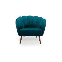 Poltrona Ariel Pé Palito Veludo Turquesa e Cobre - 2