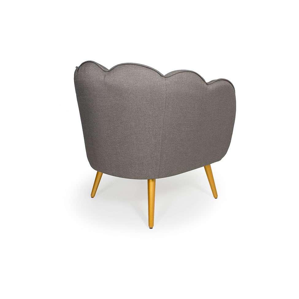 Poltrona Ariel Pé Palito Linho Fendi e Bronze - 4