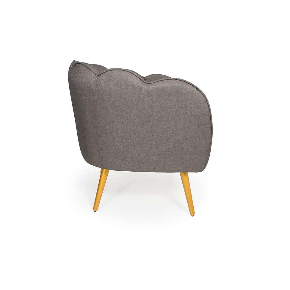 Poltrona Ariel Pé Palito Linho Fendi e Bronze - 5