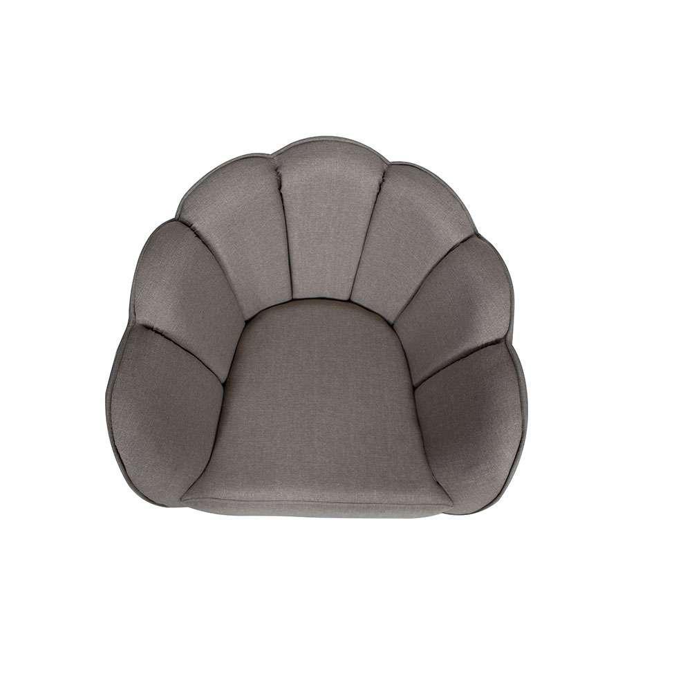 Poltrona Ariel Pé Palito Linho Fendi e Bronze - 6