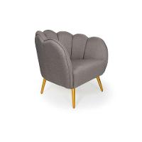 Poltrona Ariel Pé Palito Linho Fendi e Bronze - 1