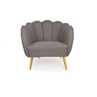 Poltrona Ariel Pé Palito Linho Fendi e Bronze - 2