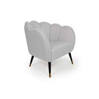 Poltrona Ariel Pé Palito Linho Creme e Preta - 1