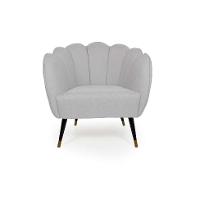 Poltrona Ariel Pé Palito Linho Creme e Preta - 2