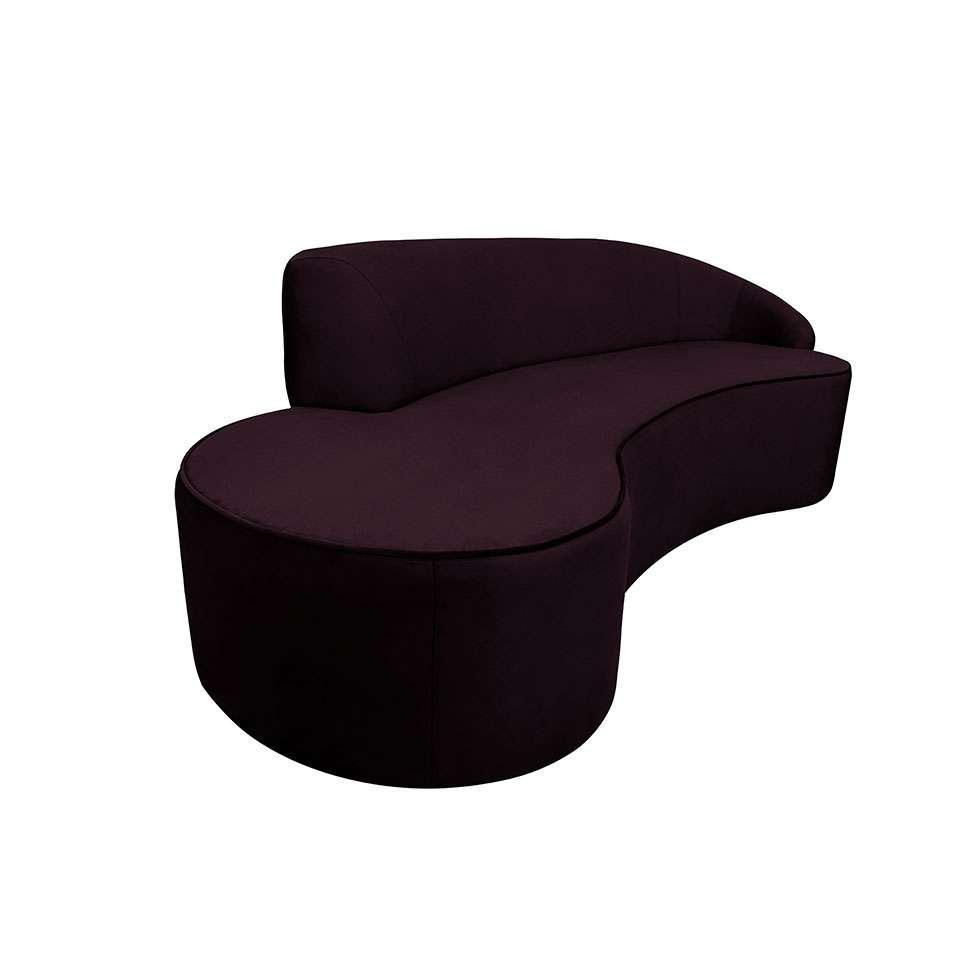 Sofá 3 Lugares Mezzo I Veludo Uva - 1