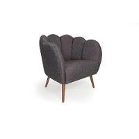 Poltrona Ariel Pé Palito Linho Mescla Marrom e Cobre - 1