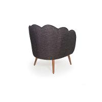 Poltrona Ariel Pé Palito Linho Mescla Marrom e Cobre