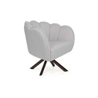 Poltrona Ariel Giratória Linho Creme e Chocolate - 1