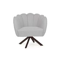 Poltrona Ariel Giratória Linho Creme e Chocolate - 2