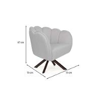 Poltrona Ariel Giratória Linho Creme e Chocolate - 3