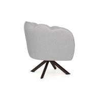 Poltrona Ariel Giratória Linho Creme e Chocolate