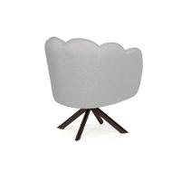 Poltrona Ariel Giratória Linho Creme e Chocolate - 5