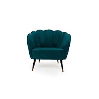 Poltrona Ariel Pé Palito Veludo Turquesa e Preta - 2