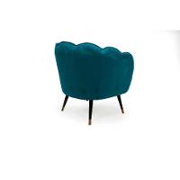Poltrona Ariel Pé Palito Veludo Turquesa e Preta