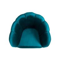 Poltrona Ariel Pé Palito Veludo Turquesa e Preta - 6