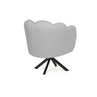 Poltrona Ariel Giratória Linho Creme e Preta - 5