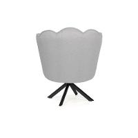 Poltrona Ariel Giratória Linho Creme e Preta - 6