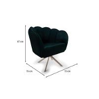 Poltrona Ariel Giratória Suede Esmeralda e Champagne - 3