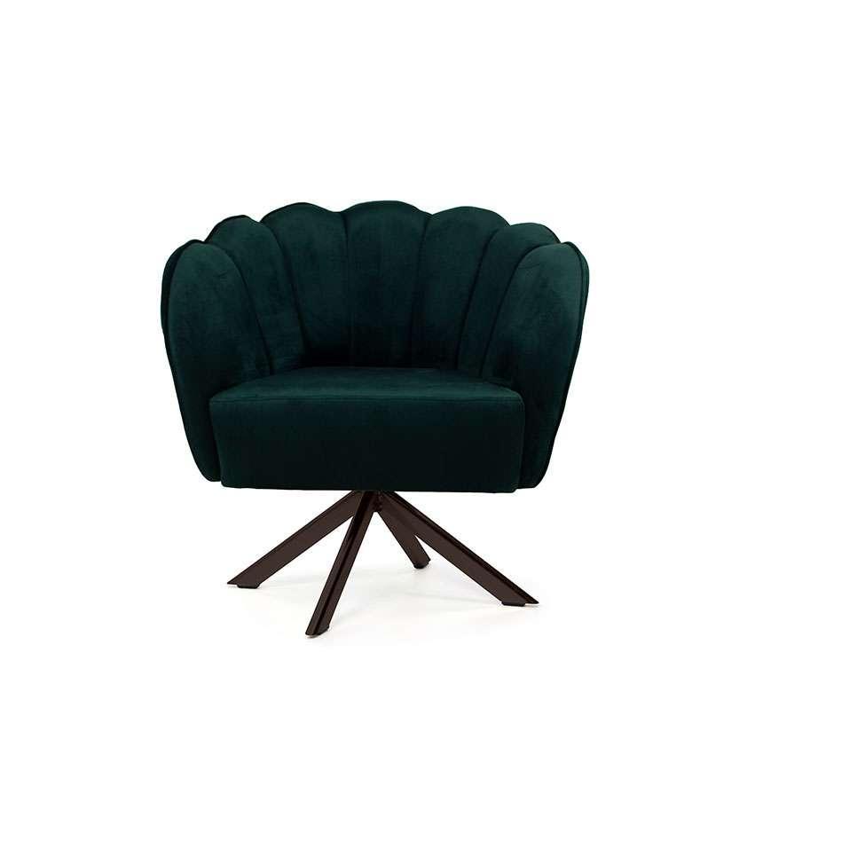 Poltrona Ariel Giratória Suede Esmeralda e Chocolate - 2
