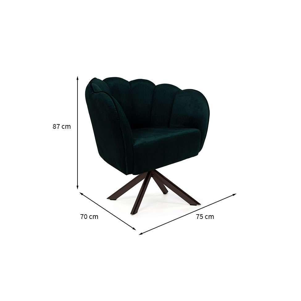 Poltrona Ariel Giratória Suede Esmeralda e Chocolate - 3