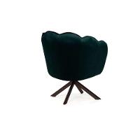 Poltrona Ariel Giratória Suede Esmeralda e Chocolate