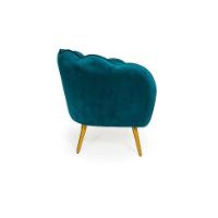 Poltrona Ariel Pé Palito Veludo Turquesa e Bronze - 5
