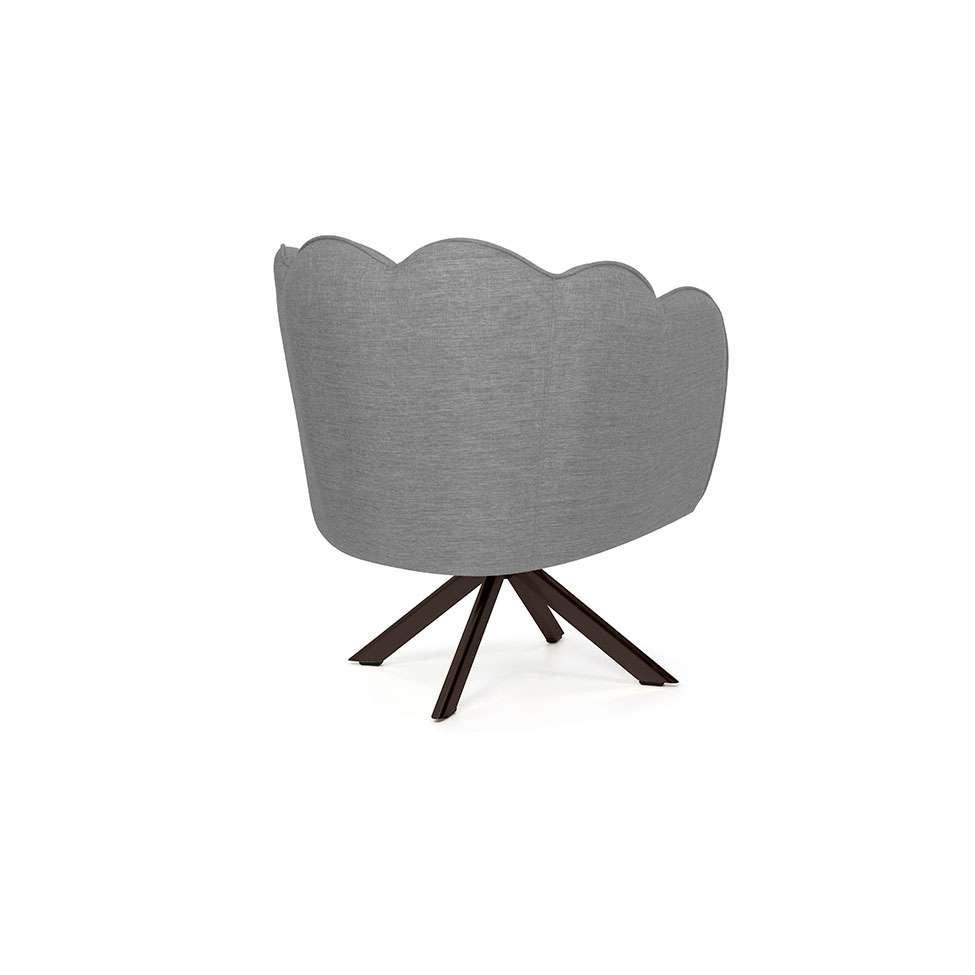 Poltrona Ariel Giratória Linho Mescla Cinza e Chocolate - 5