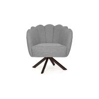 Poltrona Ariel Giratória Linho Mescla Cinza e Chocolate - 2