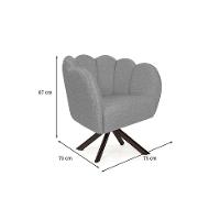 Poltrona Ariel Giratória Linho Mescla Cinza e Chocolate - 3