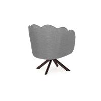 Poltrona Ariel Giratória Linho Mescla Cinza e Chocolate - 5