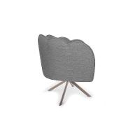 Poltrona Ariel Giratória Linho Mescla Cinza e Champagne - 5