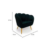 Poltrona Ariel Pé Palito Veludo Esmeralda e Bronze - 3