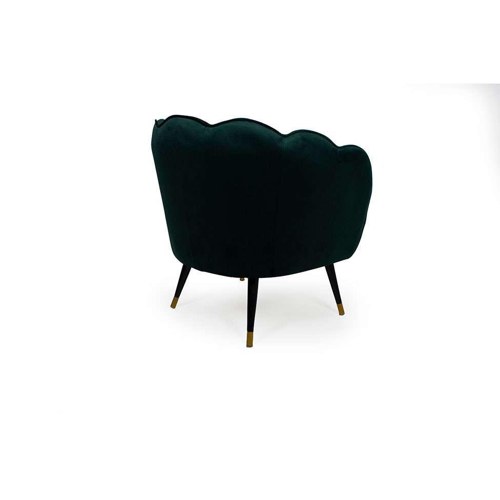 Poltrona Ariel Pé Palito Veludo Esmeralda e Preta - 4