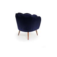 Poltrona Ariel Pé Palito Suede Marinho e Cobre