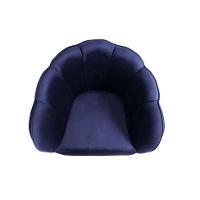 Poltrona Ariel Pé Palito Suede Marinho e Cobre - 5