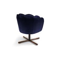 Poltrona Ariel Giratória Suede Marinho e Castanho